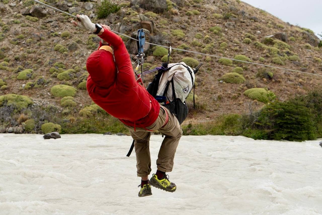 Tyrolean traverse crossing